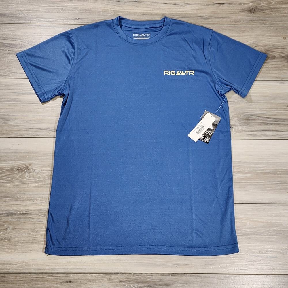Rigawtr T-Shirt Men's Medium Blue Sunny Waves Slate New